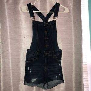 Denim short overall